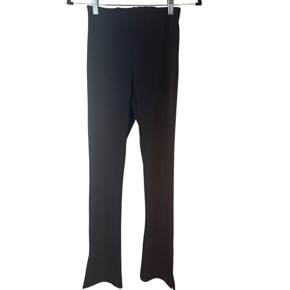 2/$30 ZARA Womens Small Black Split Hem Leggings Flare Pants - Picture 3 of 16
